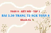 Bài 3.30 trang 72 SGK Toán 8 tập 1 Kết nối tri thức